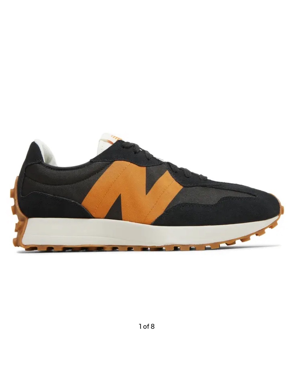 New Balance Women's 327 Sneaker in Black and Orange Sz US 5